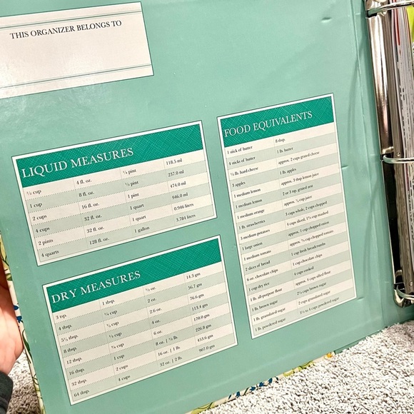 🎁 Recipe Book 3-ring Binder Organizer for Your Favorite Recipes 11.5” x 11” NWT - Picture 5 of 6